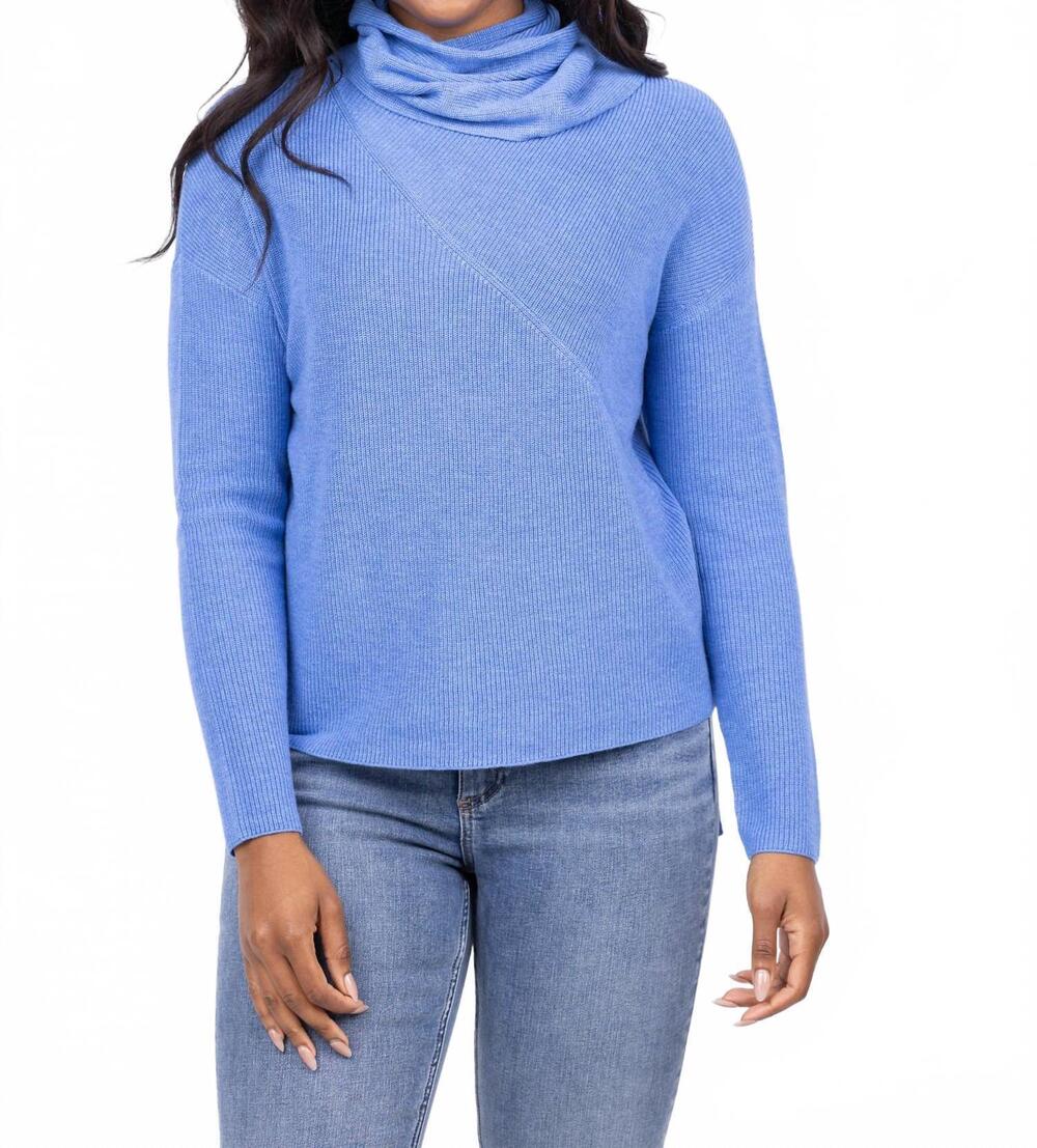 NEW ELLIOTT LAUREN wrap scarf sweater in sky